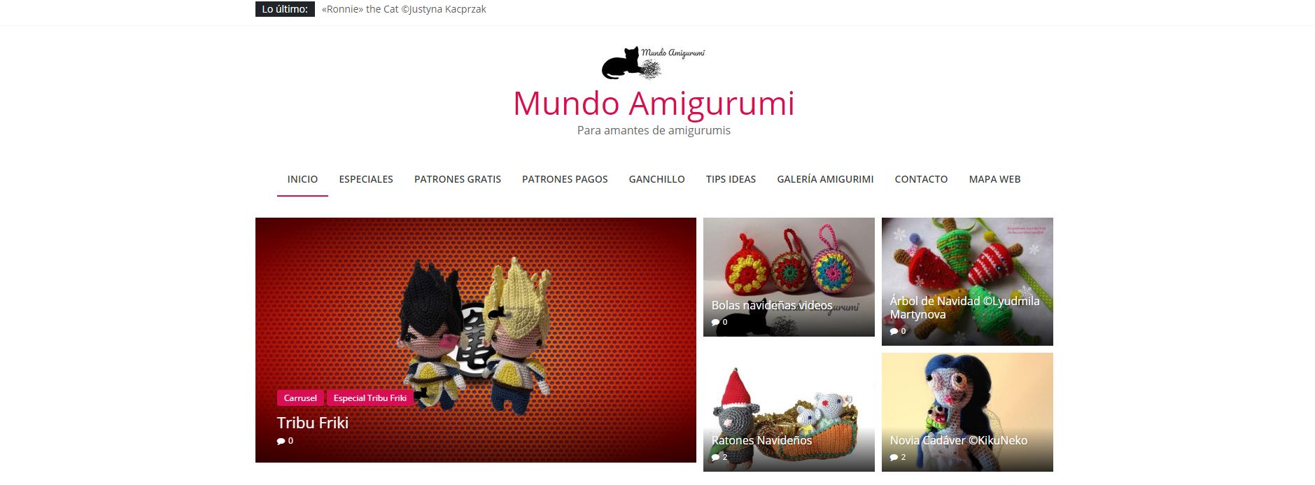 imagen de la página de inicio de Mundo Amigurumi.