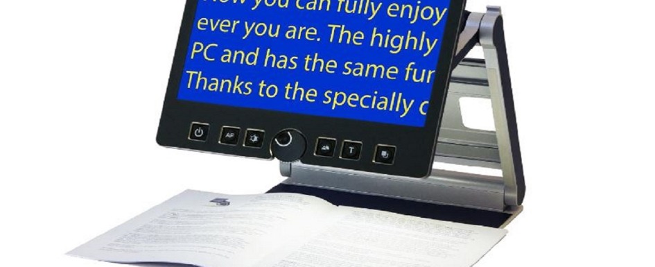 imagen del ampliador de pantalla VisioBook mostrando texto ampliado en la pantalla