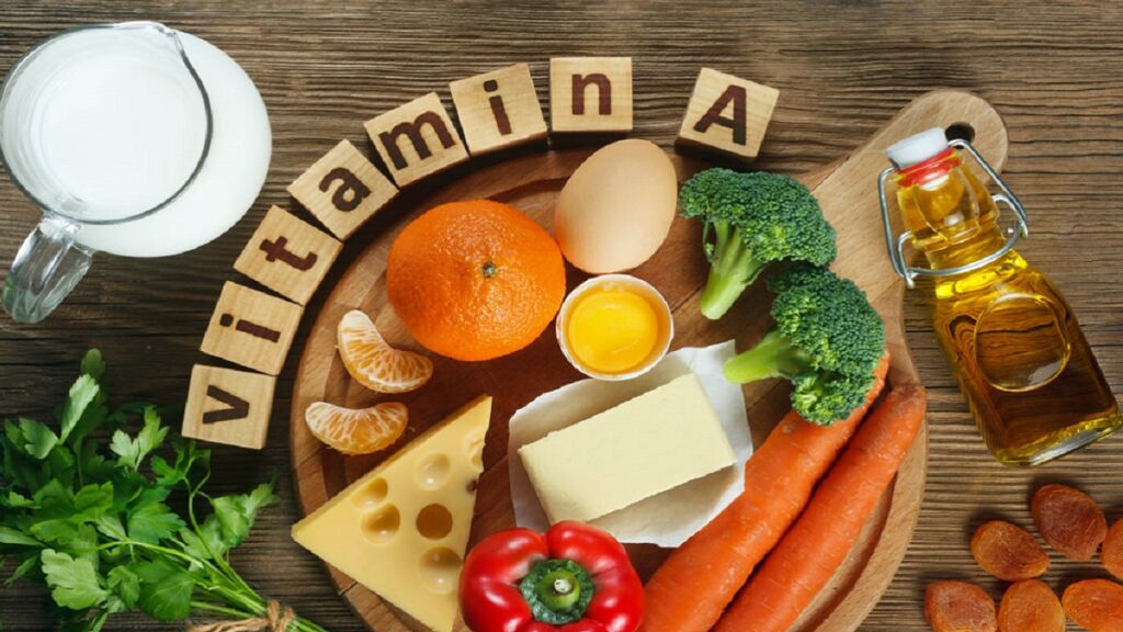 vitaminas y salud ocular: imagen de alimentos ricos en vitamina A