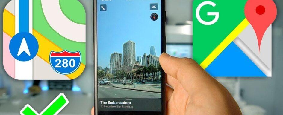imagen de las aplicaciones de mapas de Google y Apple