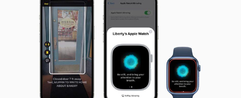 imagen de capturas de pantalla de algunas de las nuevas funciones de accesibilidad de apple