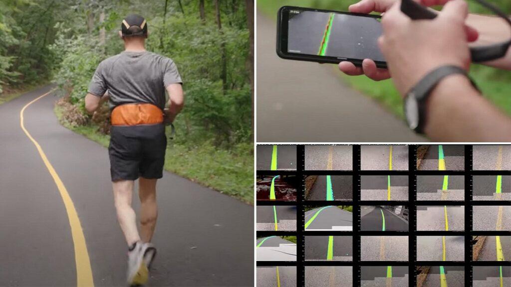tecnología de google para atletas con ceguera: imagen de una persona usando project guideline