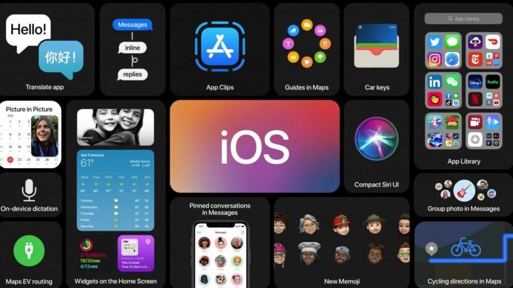 imagen de pantallas de dispositivos apple con ios 16