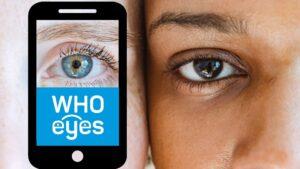 captura de pantalla de una persona usando la aplicación whoeyes en su teléfono móvil