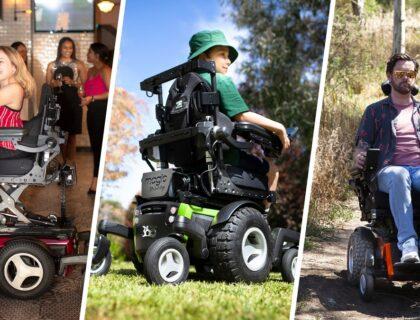 personas con movilidad reducida a bordo de sillas eléctricas todo terreno