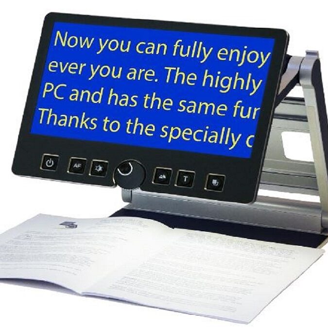imagen del ampliador de pantalla VisioBook mostrando texto ampliado en la pantalla