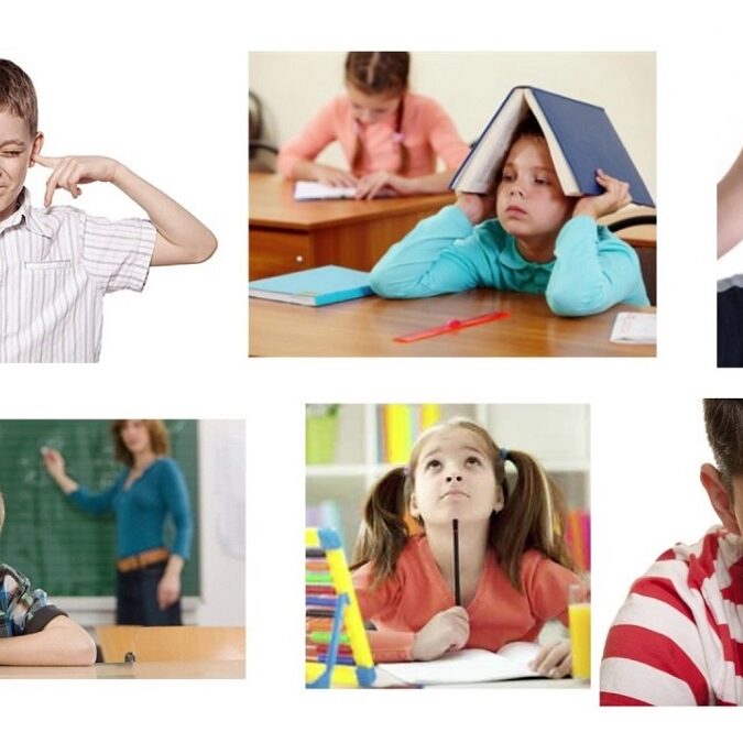 imagen de un collage de niños con trastorno de procesamiento auditivo.